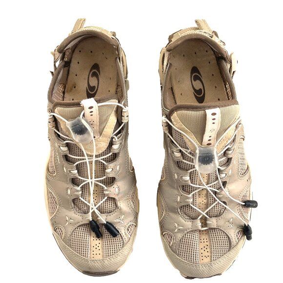 SOLD!! Salomon Womens 7.5 Beige Techamphibian 2 Water Mesh Trail Hiking Shoes - Picture 6 of 11
